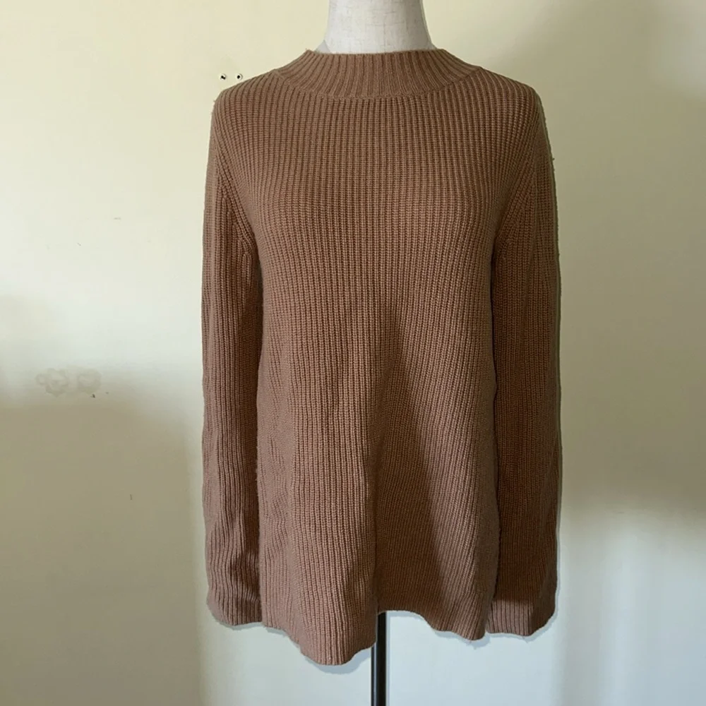 A.L.C. Camel Tan MARKELL Wool Cashmere‎ Lace-Up Back Crewneck Sweater